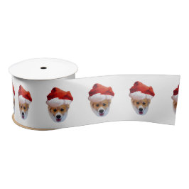 Santa Corgi Satin Ribbon Lint