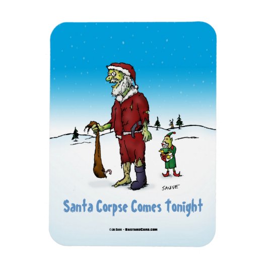 Santa Corpse Funny Zombie-Cartoon Magneet (Verticaal)