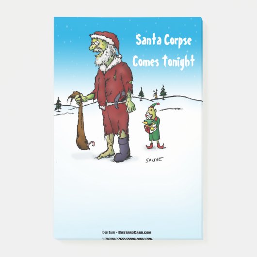 Santa Corpse Funny Zombie-Cartoon Post-it® Notes (Voorkant)