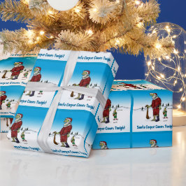 Santa Corpse Funny Zombie Cartoon Wrappapier Cadeaupapier