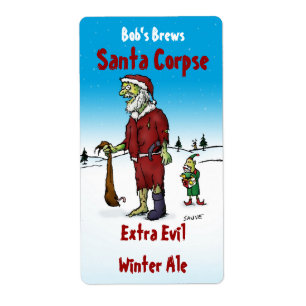 Santa Corpse Zombie Homebrew-bierlabel Etiket
