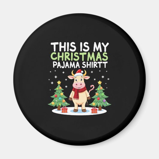 Santa Cow Xmas Tree Lights This Is My Christmas Pa Magneet (Voorkant)