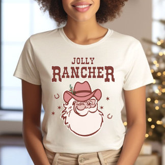 Santa Cowboy Rancher Kerstmis T-shirt