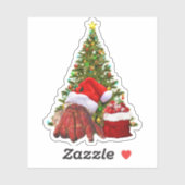 Santa Crab Funny Christmas Hermit Crab Lover Sticker (Vel)