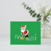 santa croquet met versiering briefkaart (Staand voorkant)
