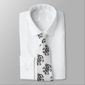 Santa Crossbones Skull in Ugly Sweater Style Stropdas (Gebonden)