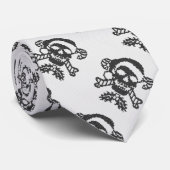 Santa Crossbones Skull in Ugly Sweater Style Stropdas (Opgerold)