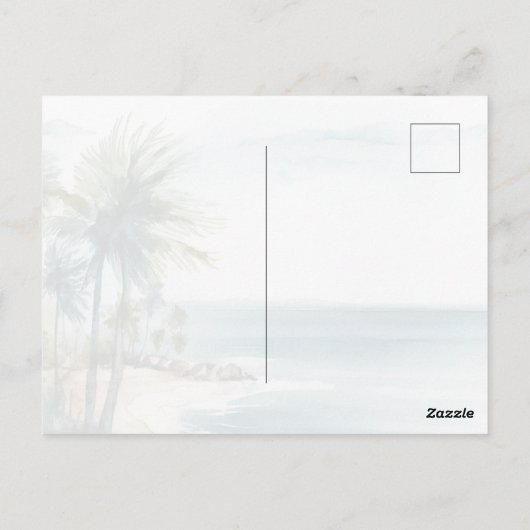 Santa Cruz Aptos Beach Waterverf Bruiloft Briefkaart (Achterkant)