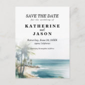 Santa Cruz Aptos Beach Waterverf Bruiloft Briefkaart (Voorkant)