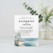 Santa Cruz Aptos Beach Waterverf Bruiloft Kaart (Staand voorkant)