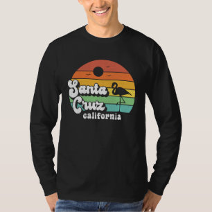 Santa Cruz Beach Californië Retro Zonsondergang Fl T-shirt