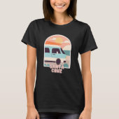 Santa Cruz Beach Retro Pastel Kleuren Zon & Surfen T-shirt (Voorkant)