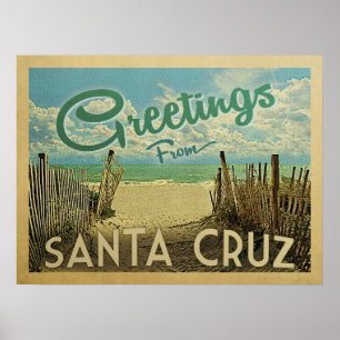 Santa Cruz Beach Vintage Revel Poster