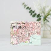 Santa Cruz CA 1955 Map Briefkaart (Staand voorkant)