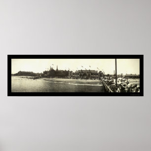 Santa Cruz CA Beach Foto 1908 Poster