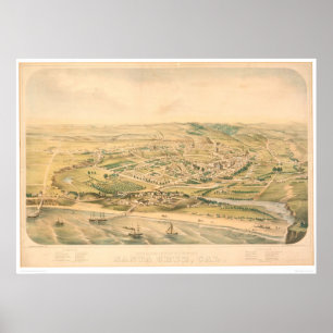 Santa Cruz, CA. Panoramische kaart (1586A) - Onger Poster