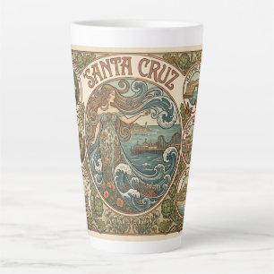 Santa Cruz California Art-Nouveau Kust Latte Mok