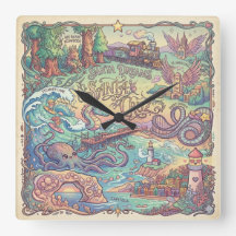 Santa Cruz California Illustrated Dreamscape Map