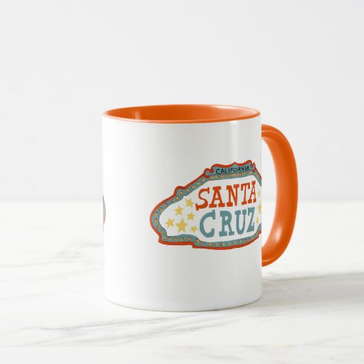 Santa Cruz California Sign Art Mok (Voorkant rechts)