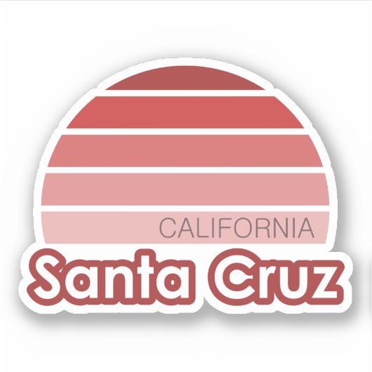 Santa Cruz California Sticker (Voorkant)