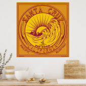 Santa Cruz California Surfing Poster (Keuken)