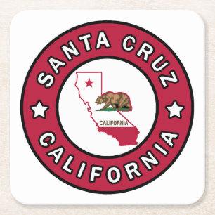 Santa Cruz California Vierkante Kartonnen Onderzetter