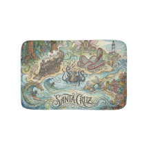 Santa Cruz Californië Geïllustreerde kaart Mythisc