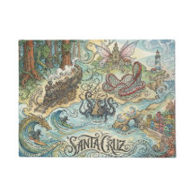 Santa Cruz Californië Geïllustreerde kaart Mythisc
