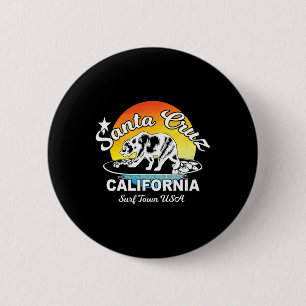 Santa Cruz Californië Surfende Beer Souvenir Ronde Button 5,7 Cm