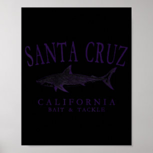 Santa cruz californië vintage pruim kunst vissen poster
