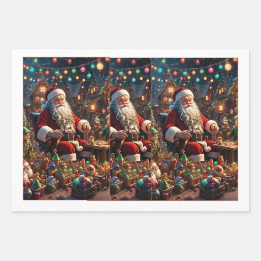 Santa Cruz Christmas Charm Wrapping Paper (Voorkant)