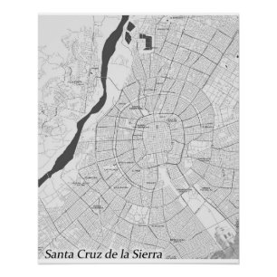 Santa Cruz de la Sierra, kaart poster Perfect Poster