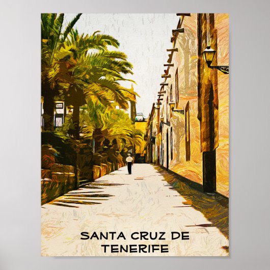 Santa Cruz de Tenerife olieverf Poster (Voorkant)