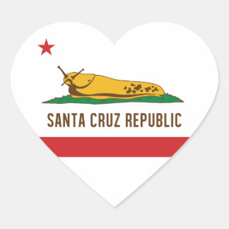 Santa Cruz Republiek Banaan Slug Vlag Hart Sticker