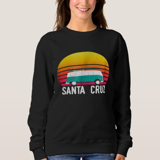 Santa Cruz Retro Sunset Surfen Hippie Van Graphic Trui (Voorkant)