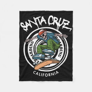 Santa Cruz Skater Laid Back California Skelet Sk Fleece Deken