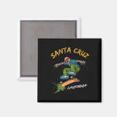 Santa-cruz Skeleton Skateboard Beach Funny Hallowe Magneet (Voorkant / Achterkant)