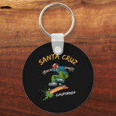 Santa-cruz Skeleton Skateboard Beach Funny Hallowe Sleutelhanger (Voorkant)