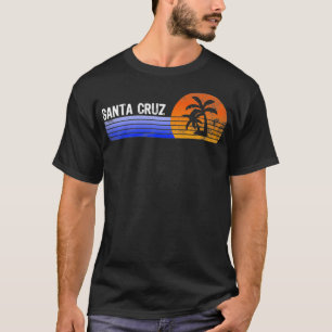 Santa Cruz Sunset Retro Palm Tree California T-shirt