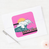 Santa Cruz Wave bij Sunset Pink Sticker (Envelop)