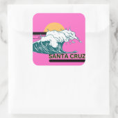 Santa Cruz Wave bij Sunset Pink Sticker (Tas)