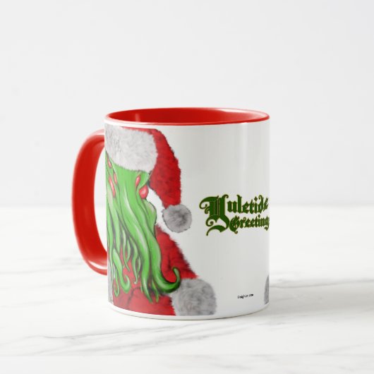 Santa Cthulhu Yuletide Greetings mok (Voorkant links)