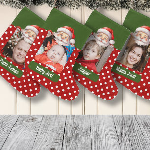 Santa Custom Familie Fotonaam en Bericht Grote Kerstsok