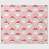 Santa Custom Name Wrapping Paper Cadeaupapier (Vlak)