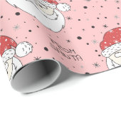 Santa Custom Name Wrapping Paper Cadeaupapier (Rol Hoek)
