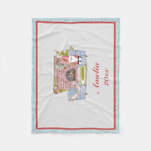 Santa Custom Name Year Keepomwille Fleece Blanket (Voorkant)