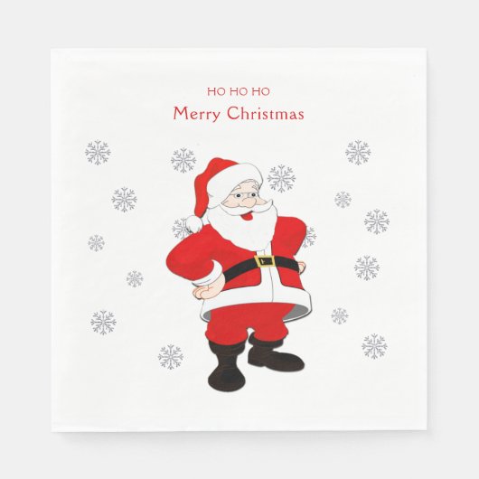 Santa Custom Text Paper Napkin Servet (Voorkant)