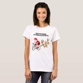 Santa Cycling with Reindeer T-shirt (Voorkant volledig)