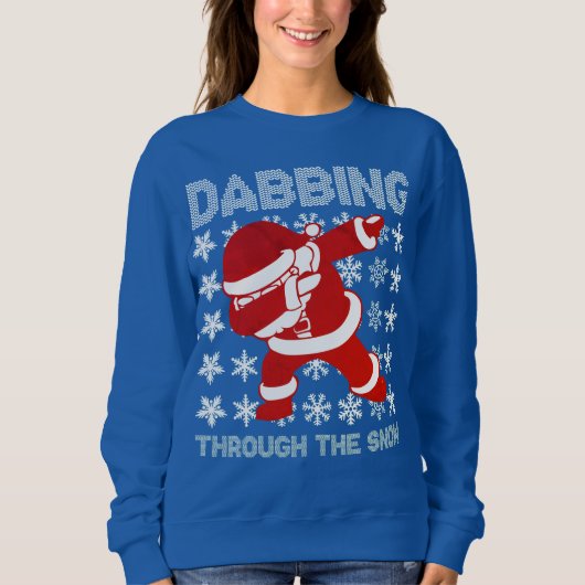 Santa Dabbing door de sneeuwtrui Funny T-shirt (Voorkant)