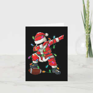 Santa Dabbing Met Ball Christmas Football Speler Kaart